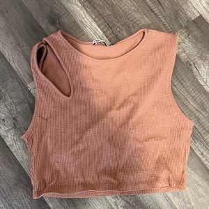 Dusty pink cutout crop top